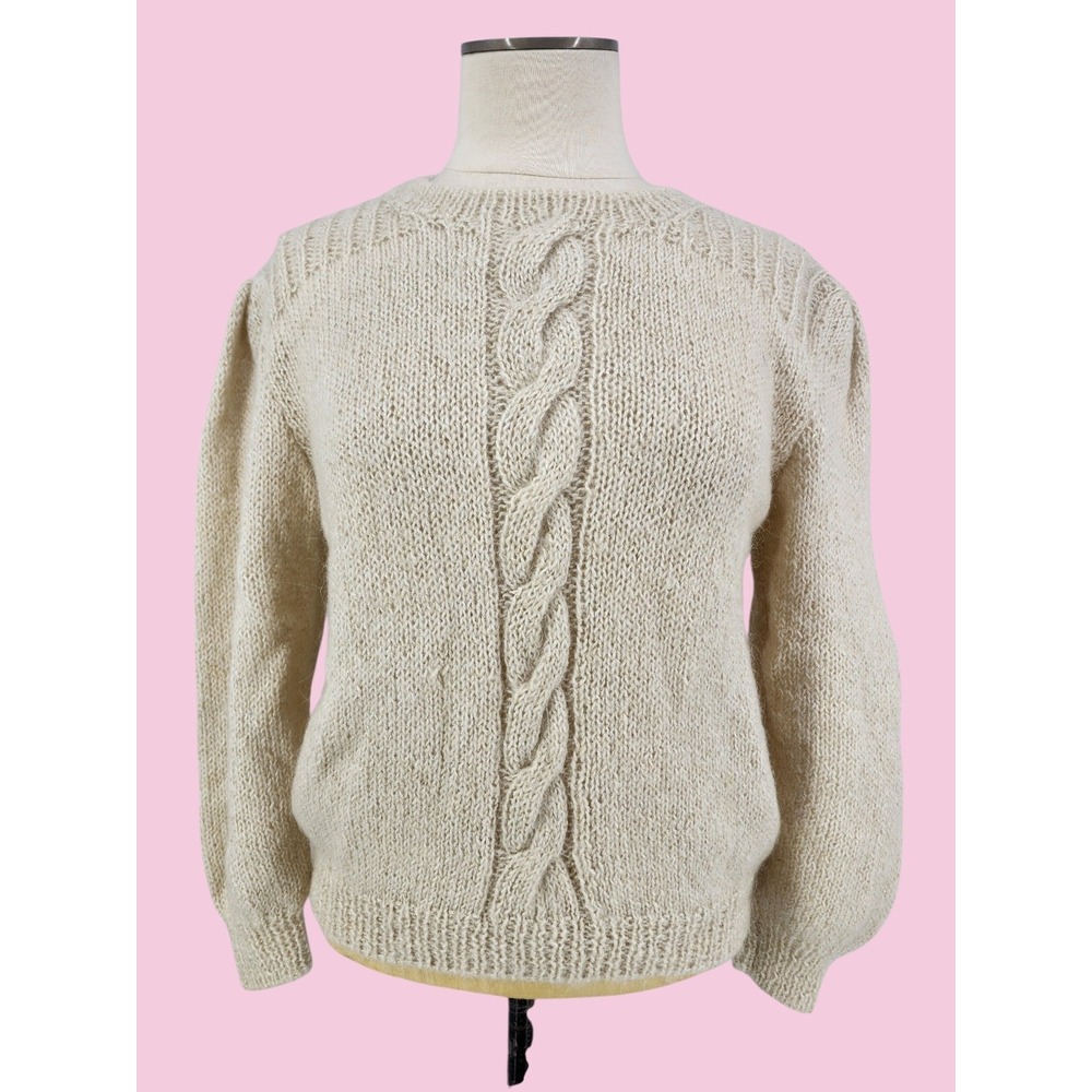 Cable Knit Crewneck Sweater - Cream